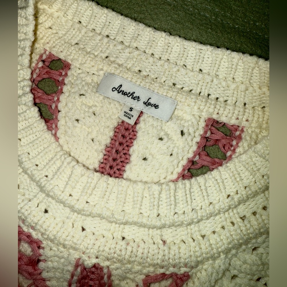HAVEN STRIPE SWEATER by Another Love in Cherry Cream ๐ Size Small NWT - Picture 10 of 16